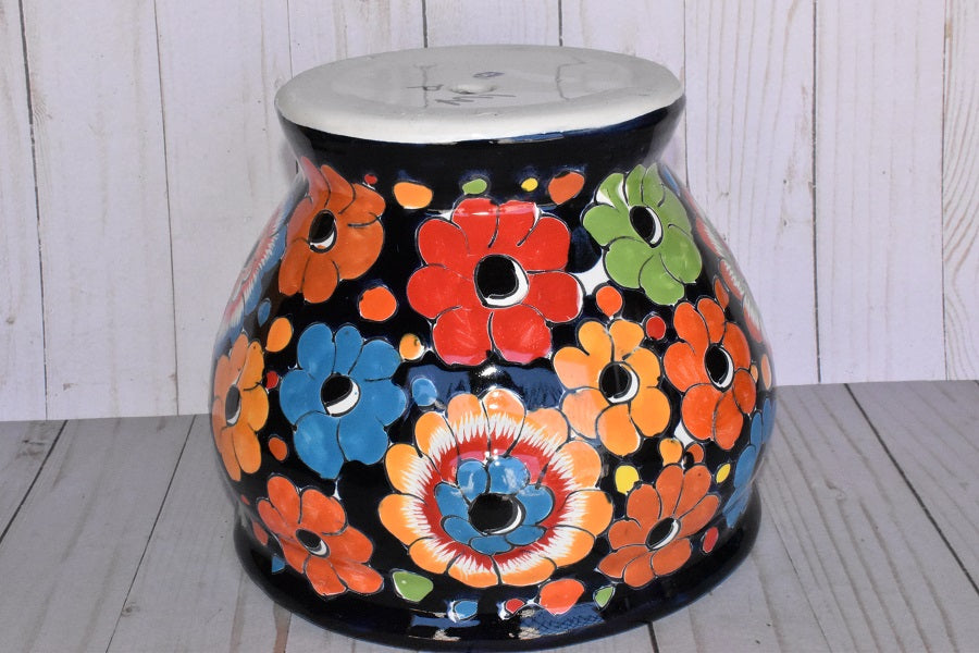 Short Pot Syle Cup in Colorful Talavera Flowers