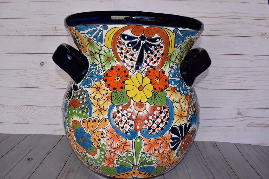 Talavera Moreliana Planters with Handles MD-11.5"H /LG-13"H