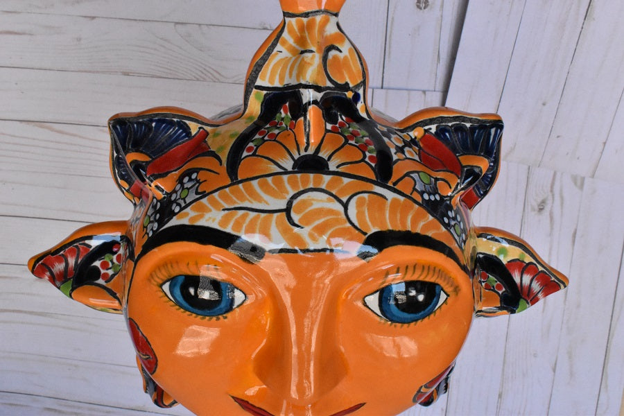 Large Marigold Talavera Celestial Sun Sphere-shaped Double face