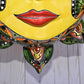 Large Green & Red Peacock Feathers Celestial Sun Sphere-shaped Double face