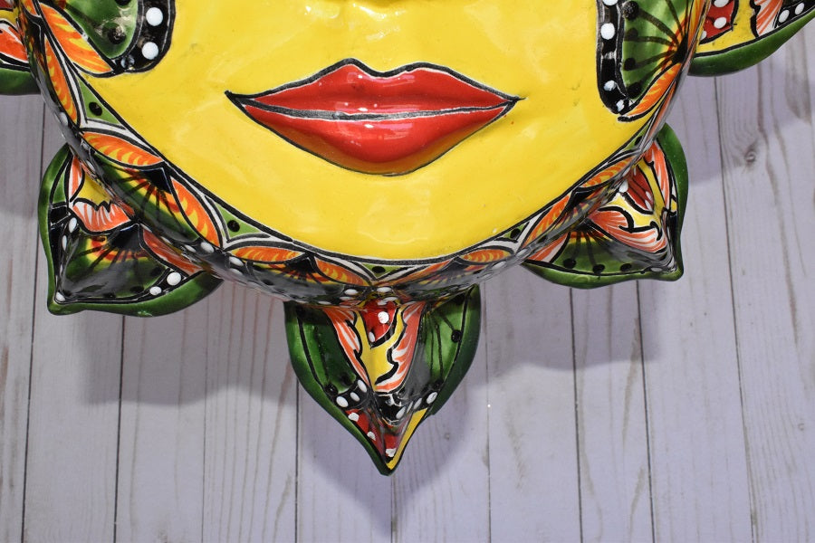Large Green & Red Peacock Feathers Celestial Sun Sphere-shaped Double face