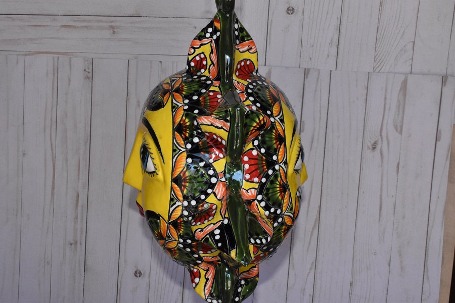 Large Green & Red Peacock Feathers Celestial Sun Sphere-shaped Double face