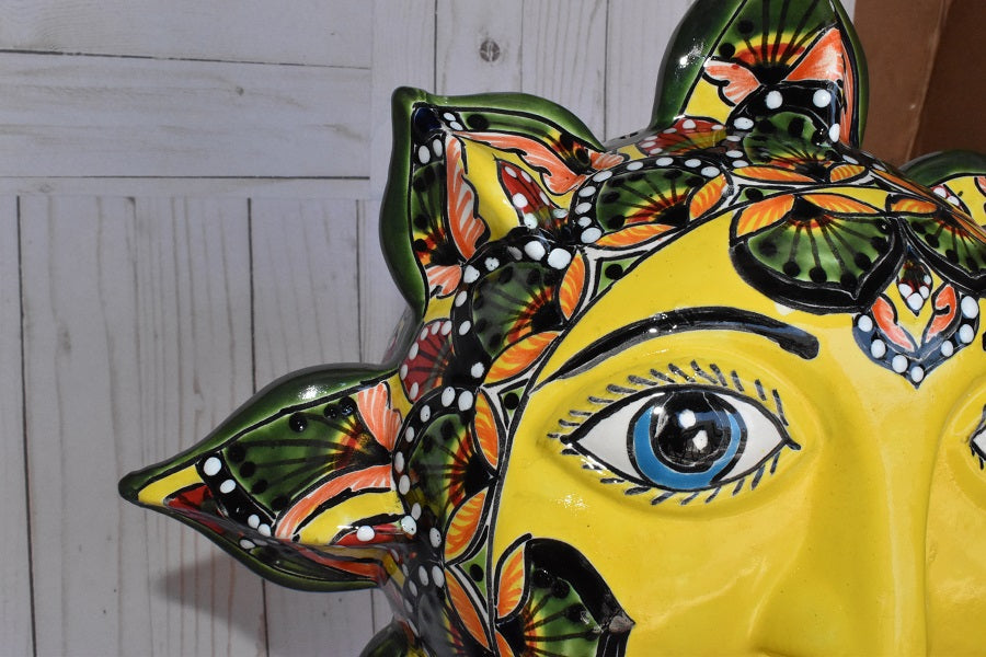 Large Green & Red Peacock Feathers Celestial Sun Sphere-shaped Double face