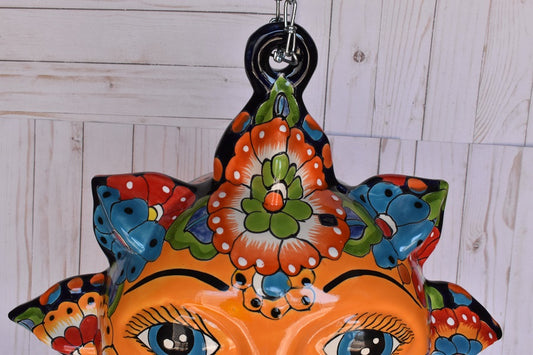 Large Talavera Flowers Celestial Sun Sphere-shaped Double face