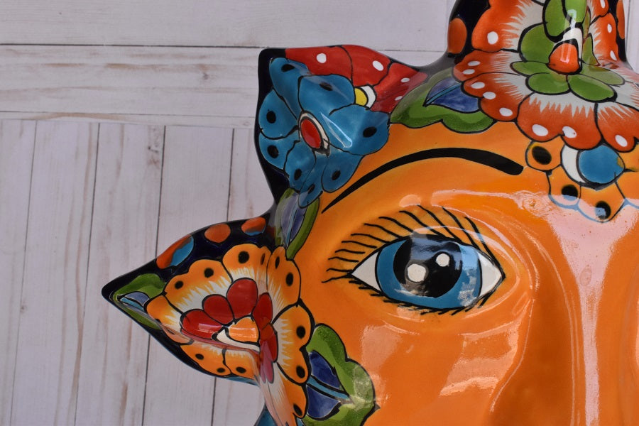 Large Talavera Flowers Celestial Sun Sphere-shaped Double face
