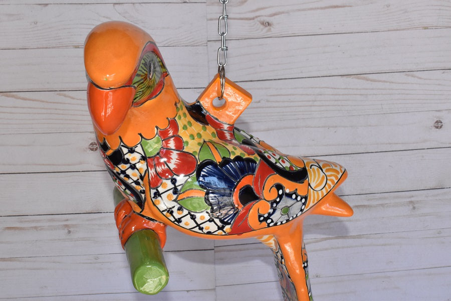 Large Beautiful Hanging Parrot Talavera Marigold