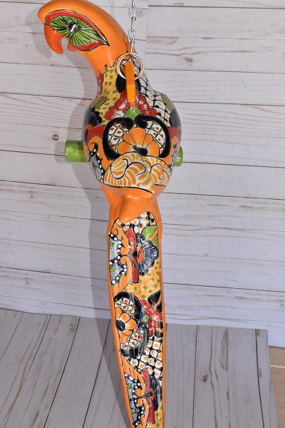 Large Beautiful Hanging Parrot Talavera Marigold