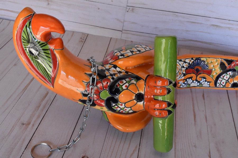 Large Beautiful Hanging Parrot Talavera Marigold