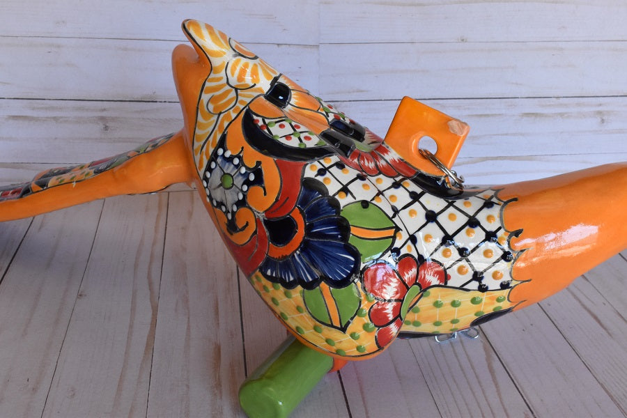 Large Beautiful Hanging Parrot Talavera Marigold
