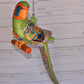 Large Beautiful Hanging Parrot Green Talavera