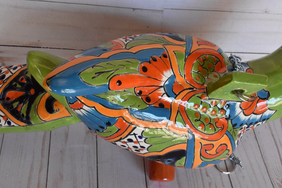 Large Beautiful Hanging Parrot Green Talavera
