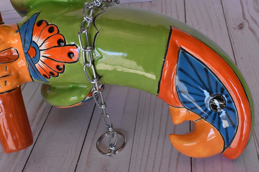Large Beautiful Hanging Parrot Green Talavera