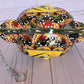 Large Green & Red Peacock Feathers Celestial Sun Sphere-shaped Double face
