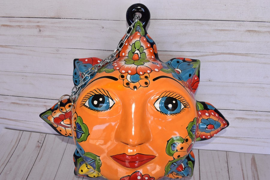 Large Talavera Flowers Celestial Sun Sphere-shaped Double face