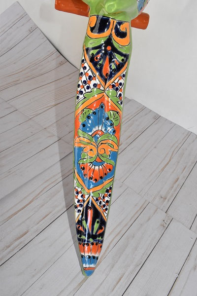 Large Beautiful Hanging Parrot Green Talavera
