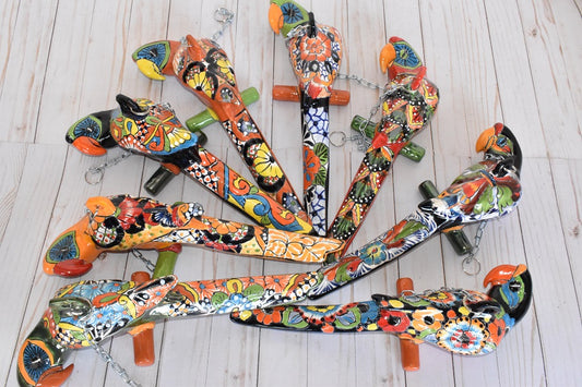 Beautiful Talavera Collection Small Hanging Parrots