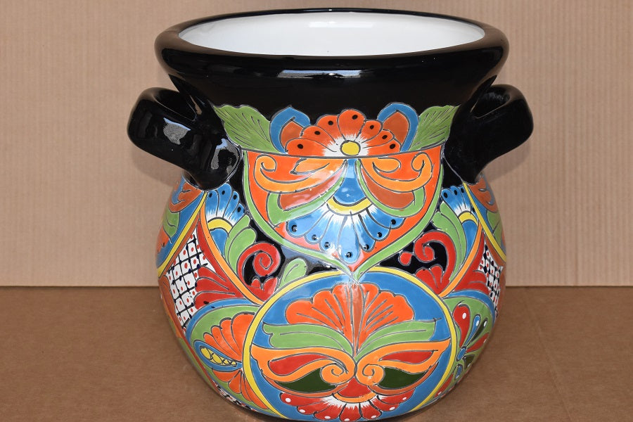 Talavera Moreliana Planters with Handles MD-11.5"H /LG-13"H