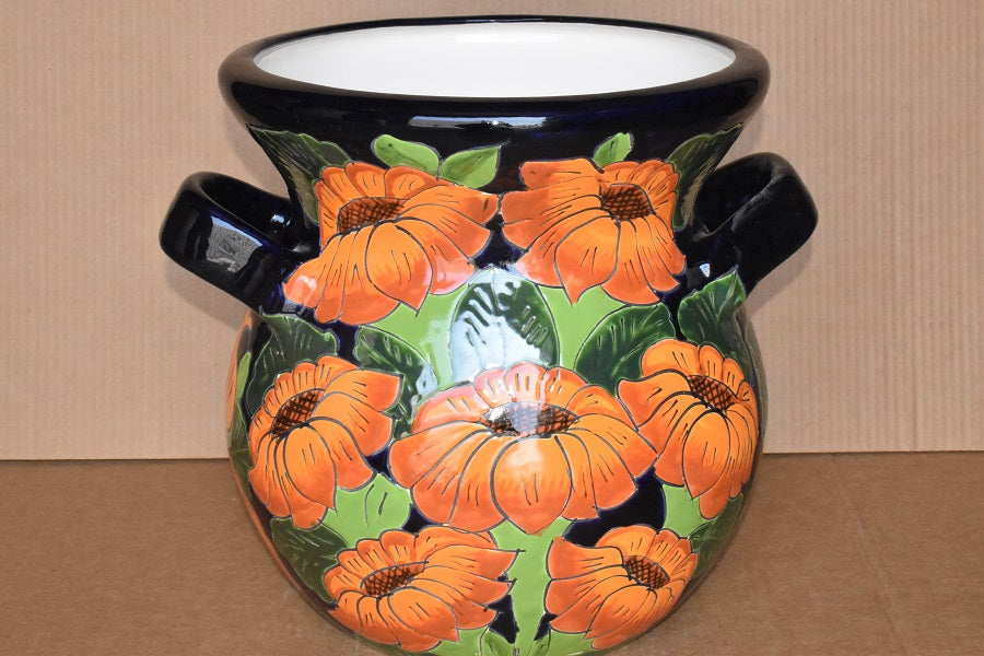 Talavera Moreliana Planters with Handles MD-11.5"H /LG-13"H