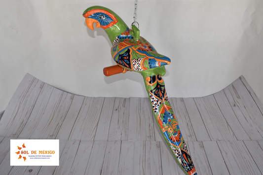 Large Beautiful Hanging Parrot Green Talavera