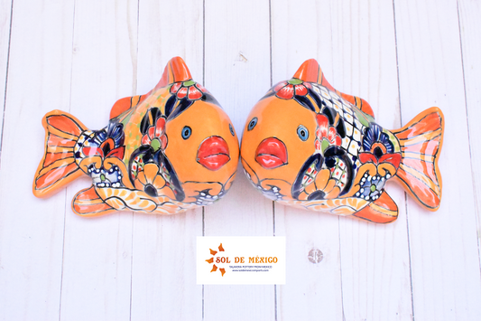 KOI-FISH Handmade Talavera Ceramic in Sevilla Yellow Design