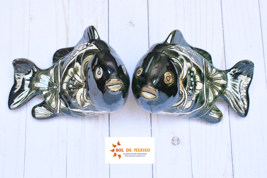 KOI-FISH Handmade Talavera Green Leaf Design