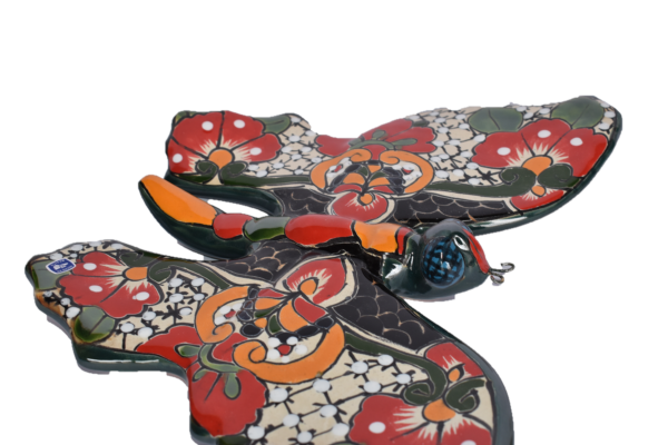 Butterfly Handcrafted Colorful Talavera Mayan- Style Mexican Pottery