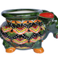Planter Donkey in Talavera Peacock Red and Green style
