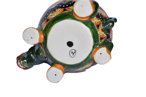 Planter Donkey in Talavera Peacock Red and Green style