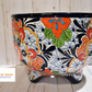 MOLCAJETE FLOWERPLANTER, THREE FEET POT PUEBLA WHITE DESIGN