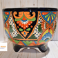 MOLCAJETE FLOWER PLANTER, THREE FEET POT CLASSIC TALAVERA DESIGN