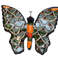 Butterfly Handcrafted Talavera Peacock Green-Style Mexican Pottery