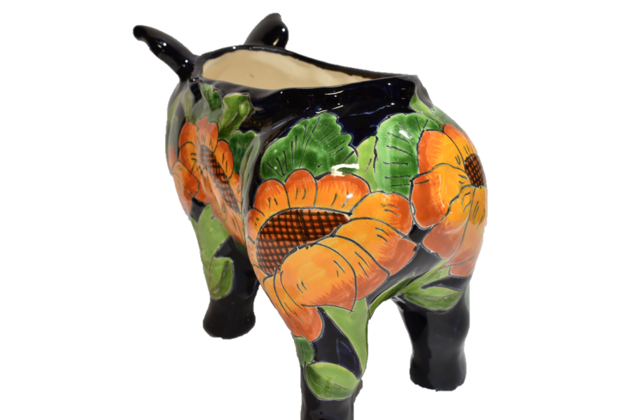 PIG PLANTER HANDCRAFTED IN SUNFLOWER DESIGN