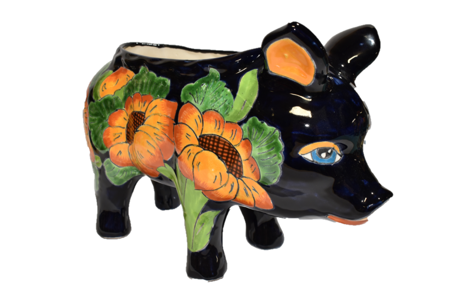 PIG PLANTER HANDCRAFTED IN SUNFLOWER DESIGN
