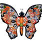 Butterfly Handcrafted Colorful Puebla White- style Mexican Pottery