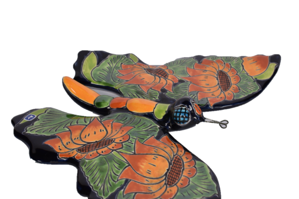 Butterfly Handcrafted Talavera Sunflower-style Mexican Pottery