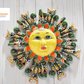 Talavera Peacock Green/ Red Ceramic Wall Mermaid Sun