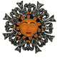 Talavera Peacock Green Ceramic Wall Mermaid Sun