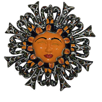 Talavera Peacock Green Ceramic Wall Mermaid Sun