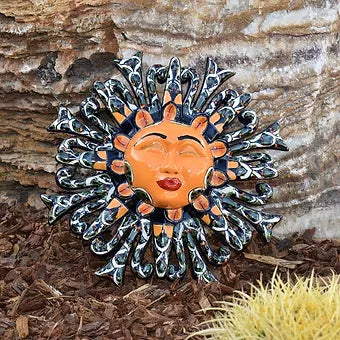 Talavera Peacock Green Ceramic Wall Mermaid Sun