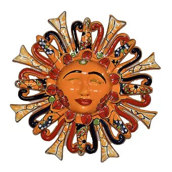 Talavera Sevilla Yellow Ceramic Wall Mermaid Sun