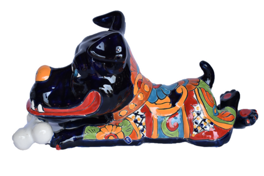 Handmade Classic Talavera colorful Bulldog Figurine