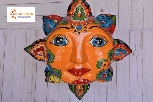 Large Talavera Flowers Celestial Sun Sphere-shaped Double face