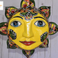 Large Green & Red Peacock Feathers Celestial Sun Sphere-shaped Double face
