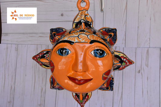 Large Marigold Talavera Celestial Sun Sphere-shaped Double face