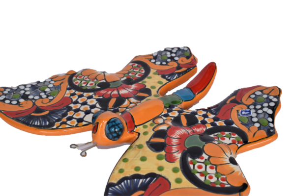 Butterfly Handcrafted Colorful Talavera Sevilla Yellow-style Mexican Pottery