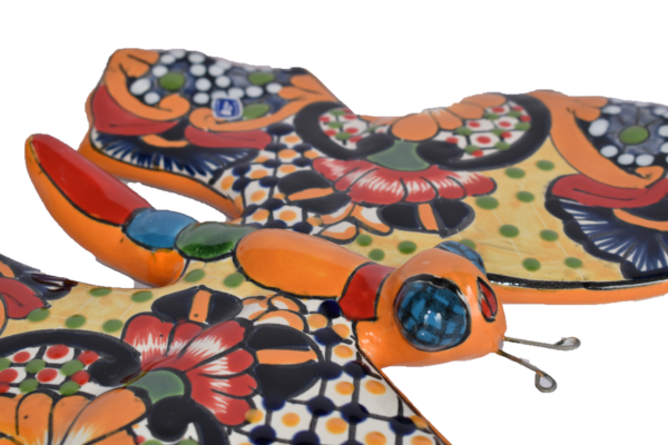 Butterfly Handcrafted Colorful Talavera Sevilla Yellow-style Mexican Pottery
