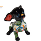 Sitting Calla-lilies Chihuahua Puppy Handmade Mexican Pottery