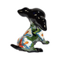 Sitting Calla-lilies Chihuahua Puppy Handmade Mexican Pottery