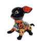 Sitting Flowers Design Chihuahua Puppy Handmade Mexican Pottery