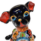 Sitting Flowers Design Chihuahua Puppy Handmade Mexican Pottery